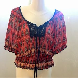 Top Sheer Blouse Size L - CLEARANCE SALE!
